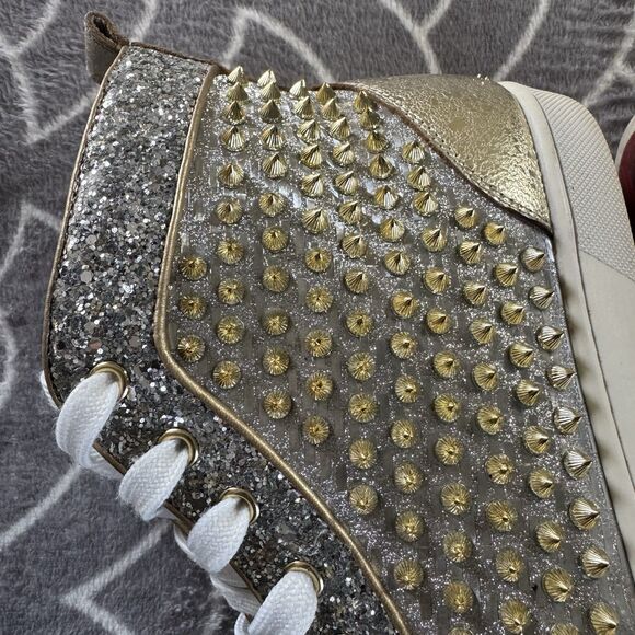 Christian Louboutin High Top Sneaker Flat Spikes Crystals Stra Men\'s Sz EU43 main image 11
